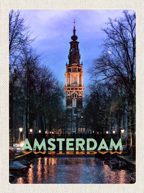 vianmo Blechschild 30x40 cm gewölbt Stadt AmsterdamMunt Tower