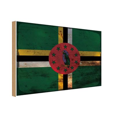 vianmo Holzschild Holzbild 30x40 cm Dominikanische Republik Fahne Flagge
