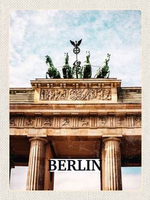 Holzschild 30x40 cm - Berlin Deutschland Brandenburger Tor