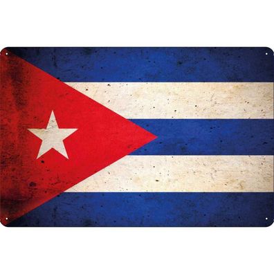 vianmo Blechschild Wandschild 18x12 cm Kuba Fahne Flagge