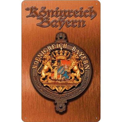 Blechschild 20x30 cm - Königreich Bayern Wappen