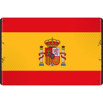 vianmo Blechschild Wandschild 30x40 cm Spanien Fahne Flagge