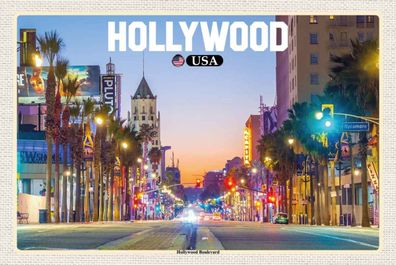 Blechschild 20x30 cm - Hollywood USA Hollywood Boulevard