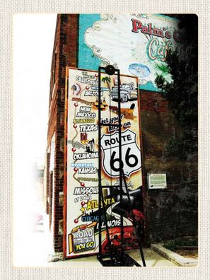 Holzschild 30x40 cm - USA Los Angeles Schil Route 66 US