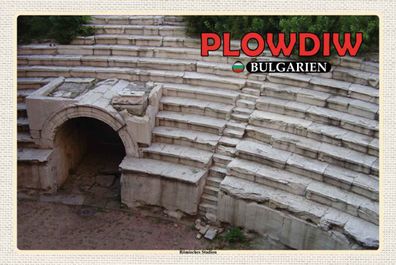 Holzschild 20x30 cm - Plowdiw Bulgarien Römisches Stadion