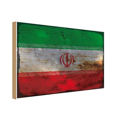 vianmo Holzschild Holzbild 30x40 cm Iran Fahne Flagge