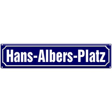 vianmo Blechschild 46x10 cm gewölbt Stadt HANS-ALBERS-PLATZ Hamburg
