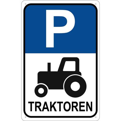 vianmo Blechschild 18x12 cm gewölbt Parkplatzschild Parkplatz Traktor