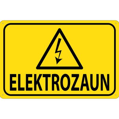 Blechschild 30x40 cm - Elektrozaun Warnschild Vorsicht