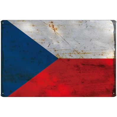 vianmo Blechschild Wandschild 30x40 cm Tschechien Fahne Flagge