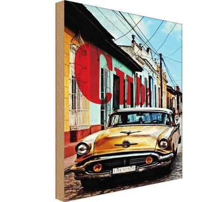 vianmo Holzschild 20x30 cm Garage Werkstatt Cuba gelb Auto