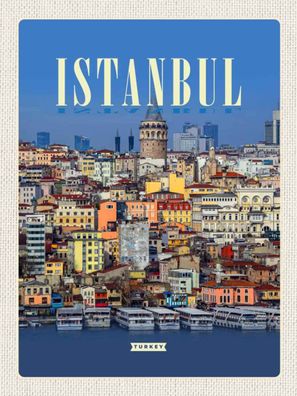 vianmo Blechschild 30x40 cm gewölbt Stadt Istanbul Turkey City Guide