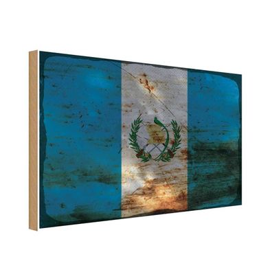 vianmo Holzschild Holzbild 30x40 cm Guatemala Fahne Flagge