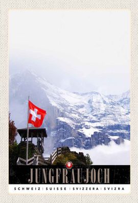 Holzschild 20x30 cm - Jungfraujoch Schweiz Wintertraum Natur