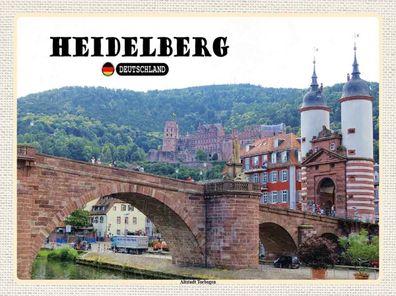 vianmo Blechschild 30x40 cm gewölbt Stadt Heidelberg Altstadt Torbogen