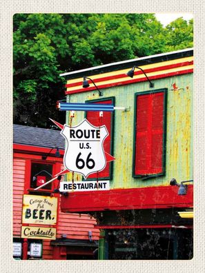 Holzschild 30x40 cm - Amerika Route 66 Restaurant Chicago