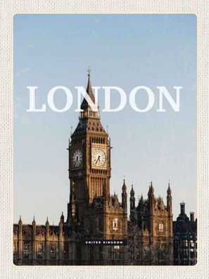 vianmo Blechschild 30x40 cm gewölbt England London UK Big Ben glocke