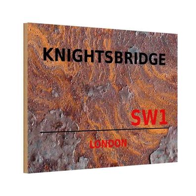vianmo Holzschild 20x30 cm England Knightsbridge SW1