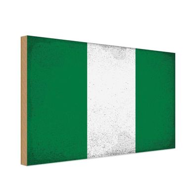 vianmo Holzschild Holzbild 30x40 cm Nigeria Fahne Flagge