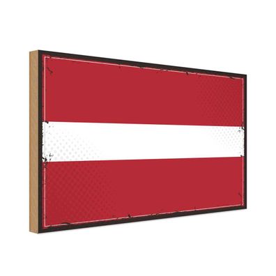 vianmo Holzschild Holzbild 20x30 cm Lettland Fahne Flagge