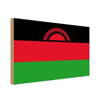vianmo Holzschild Holzbild 30x40 cm Malawi Fahne Flagge