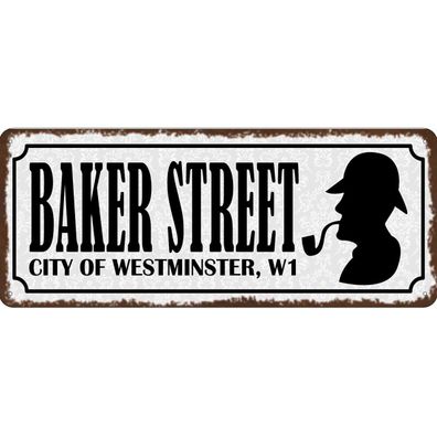 Blechschild 27x10 cm - Baker streeet city Westminster