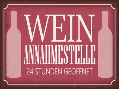 vianmo Holzschild 30x40 cm Hinweis Wein Annahmestelle 24 Stunden