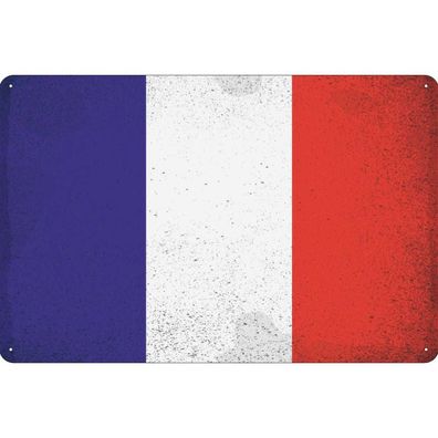 vianmo Blechschild Wandschild 30x40 cm Frankreich Fahne Flagge