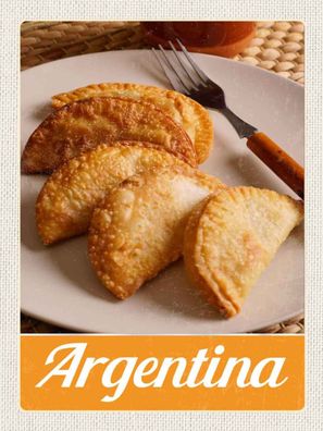 Blechschild 30x40 cm - Argentinien tradionelle Speisen