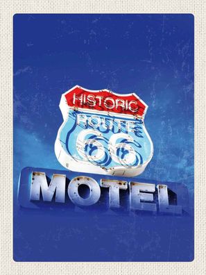 Holzschild 30x40 cm - Amerika USA Route 66 Historic Motel