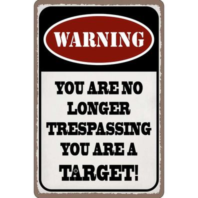 Blechschild 30x40 cm - Warning you no longer you target