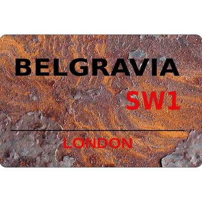 vianmo Blechschild 20x30 cm gewölbt England Street Belgravia SW1