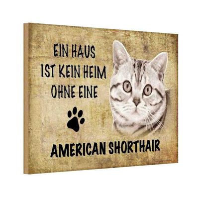 vianmo Holzschild 20x30 cm Tier American Shorthair Katze