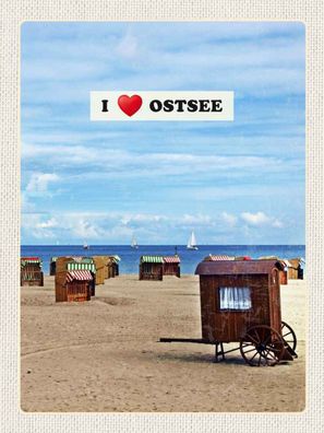 Blechschild 30x40 cm - Ostsee Strand Meer Strandkorb Sand