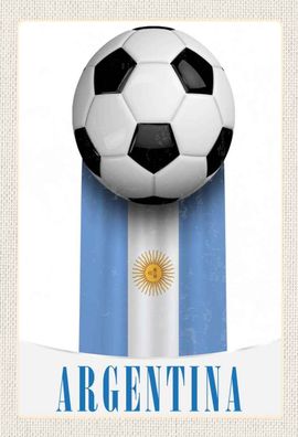 Blechschild 20x30 cm - Argentinien Flagge Fußball
