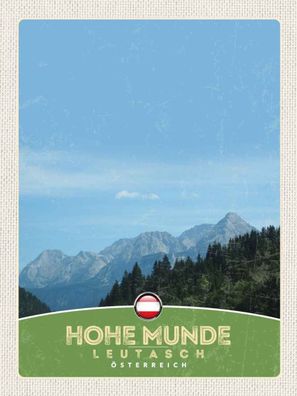 Holzschild 30x40 cm - Hohe Munde Leutasch Wälder Österreich