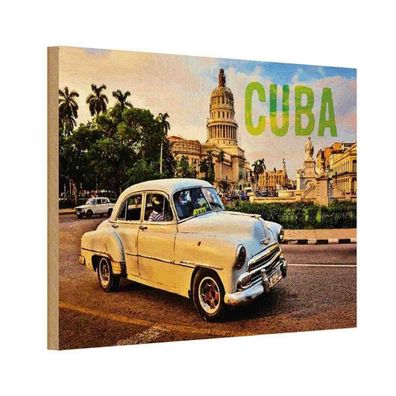 vianmo Holzschild 20x30 cm Garage Werkstatt Cuba weiß Auto