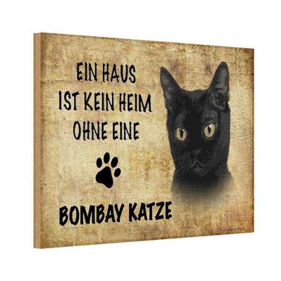 vianmo Holzschild 20x30 cm Tier Bombay Katze ohne kein Heim