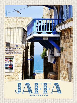 Blechschild 30x40 cm - Jaffa Jerusalem Israel Stadt Meer