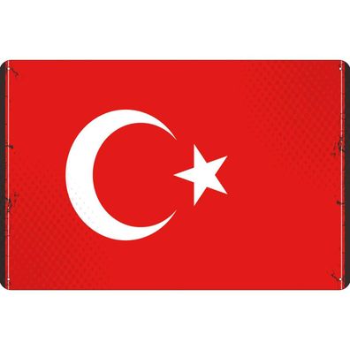 vianmo Blechschild Wandschild 20x30 cm Türkei Fahne Flagge