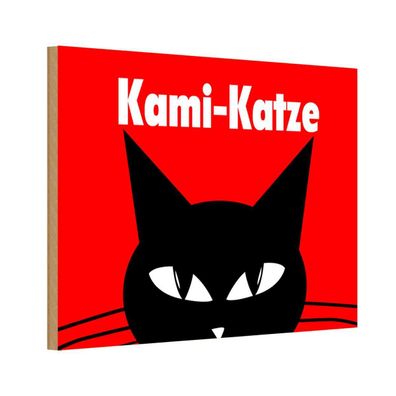 Holzschild 18x12 cm - Kami - Katze