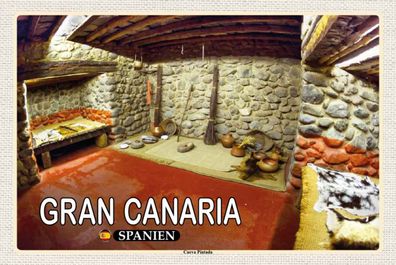 Holzschild 20x30 cm - Gran Canaria Spanien Cueva Pintada Höhle