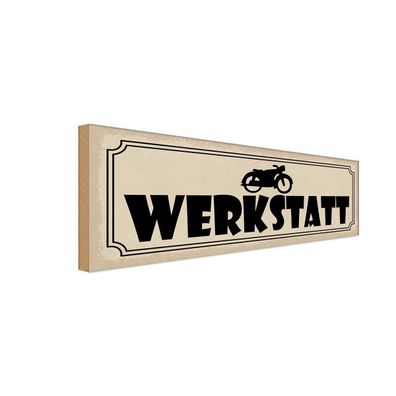 vianmo Holzschild 27x10 cm Garage Werkstatt Motorrad Wekstatt