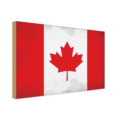 vianmo Holzschild Holzbild 20x30 cm Kanada Fahne Flagge
