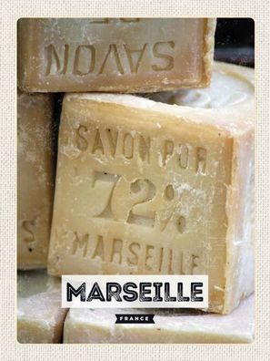 Holzschild 30x40 cm - Marseille France Savon pur 72%