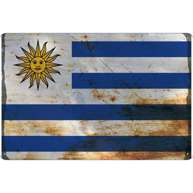vianmo Blechschild Wandschild 30x40 cm Uruguay Fahne Flagge