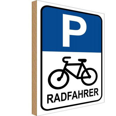 vianmo Holzschild 30x40 cm Parkplatzschild Parkplatz Radfahrer