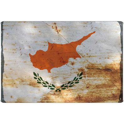vianmo Blechschild Wandschild 30x40 cm Zypern Fahne Flagge