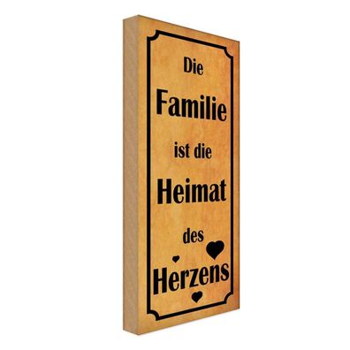 Holzschild 27x10 cm - Familie ist Heimat des Herzens
