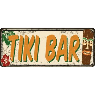 Blechschild 27x10 cm - Tiki Bar